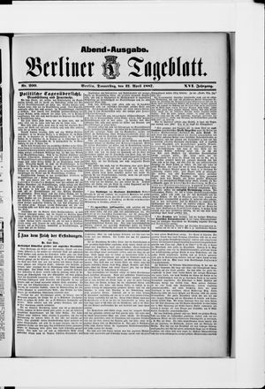 Berliner Tageblatt und Handels-Zeitung vom 21.04.1887