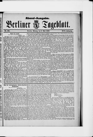 Berliner Tageblatt und Handels-Zeitung vom 09.05.1887