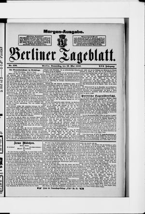 Berliner Tageblatt und Handels-Zeitung on May 12, 1887