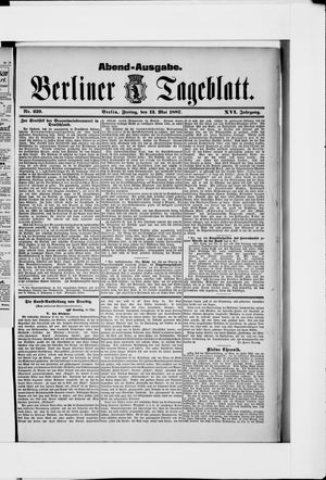 Berliner Tageblatt und Handels-Zeitung vom 13.05.1887