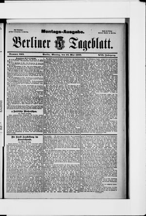 Berliner Tageblatt und Handels-Zeitung vom 16.05.1887