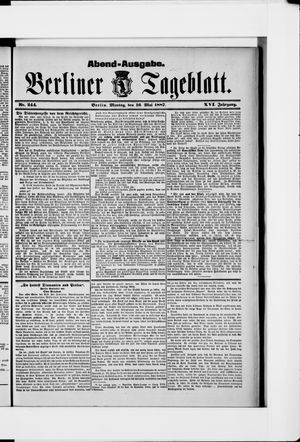 Berliner Tageblatt und Handels-Zeitung vom 16.05.1887