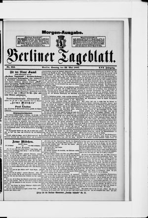 Berliner Tageblatt und Handels-Zeitung vom 22.05.1887