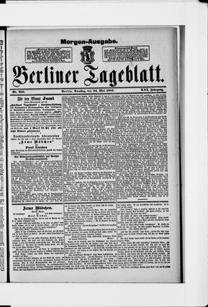 Berliner Tageblatt und Handels-Zeitung on May 24, 1887