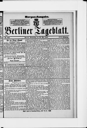 Berliner Tageblatt und Handels-Zeitung on May 26, 1887