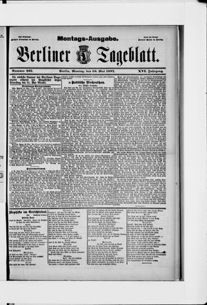 Berliner Tageblatt und Handels-Zeitung vom 30.05.1887
