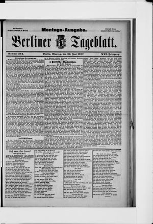 Berliner Tageblatt und Handels-Zeitung vom 20.06.1887