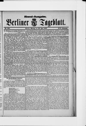 Berliner Tageblatt und Handels-Zeitung on Jun 20, 1887