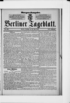 Berliner Tageblatt und Handels-Zeitung vom 21.06.1887