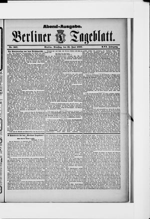 Berliner Tageblatt und Handels-Zeitung vom 21.06.1887