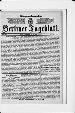 Berliner Tageblatt und Handels-Zeitung vom 23.06.1887