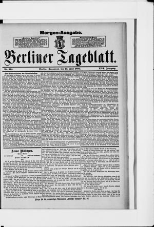 Berliner Tageblatt und Handels-Zeitung vom 25.06.1887