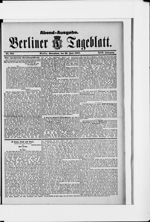 Berliner Tageblatt und Handels-Zeitung on Jun 25, 1887