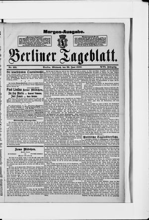 Berliner Tageblatt und Handels-Zeitung on Jun 29, 1887