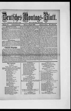 Berliner Tageblatt und Handels-Zeitung vom 01.08.1887