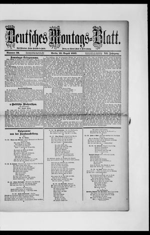 Berliner Tageblatt und Handels-Zeitung vom 15.08.1887