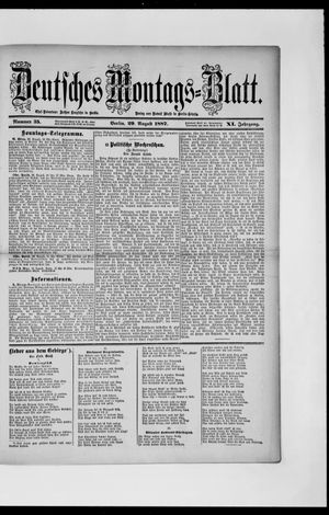 Berliner Tageblatt und Handels-Zeitung vom 29.08.1887