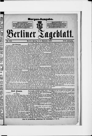 Berliner Tageblatt und Handels-Zeitung vom 02.09.1887