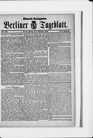Berliner Tageblatt und Handels-Zeitung vom 02.09.1887