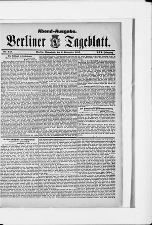 Berliner Tageblatt und Handels-Zeitung vom 03.09.1887