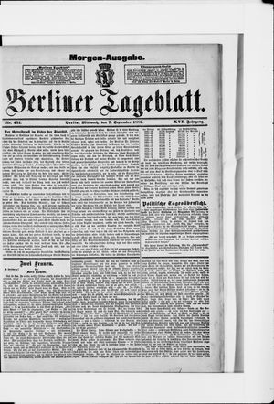 Berliner Tageblatt und Handels-Zeitung vom 07.09.1887