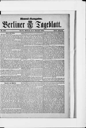Berliner Tageblatt und Handels-Zeitung vom 07.09.1887