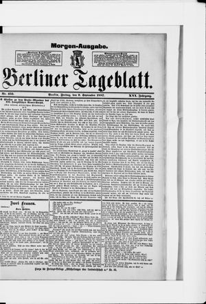 Berliner Tageblatt und Handels-Zeitung vom 09.09.1887