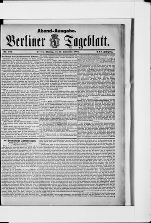 Berliner Tageblatt und Handels-Zeitung vom 12.09.1887