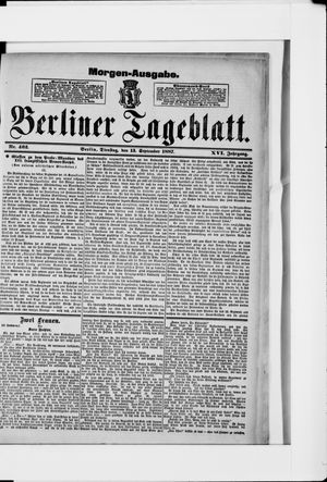 Berliner Tageblatt und Handels-Zeitung vom 13.09.1887