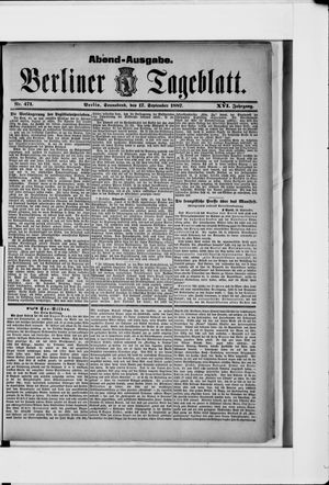 Berliner Tageblatt und Handels-Zeitung vom 17.09.1887