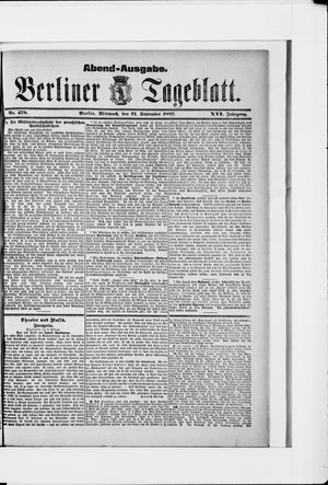 Berliner Tageblatt und Handels-Zeitung vom 21.09.1887