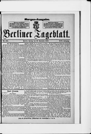 Berliner Tageblatt und Handels-Zeitung vom 23.09.1887