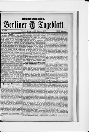 Berliner Tageblatt und Handels-Zeitung vom 23.09.1887