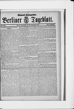 Berliner Tageblatt und Handels-Zeitung vom 24.09.1887