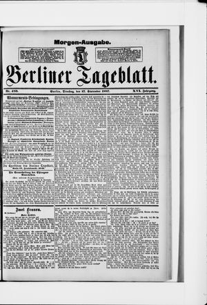 Berliner Tageblatt und Handels-Zeitung vom 27.09.1887