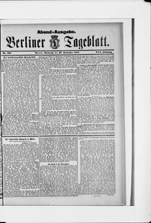 Berliner Tageblatt und Handels-Zeitung vom 28.09.1887