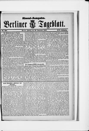 Berliner Tageblatt und Handels-Zeitung vom 30.09.1887