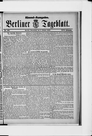 Berliner Tageblatt und Handels-Zeitung vom 01.10.1887