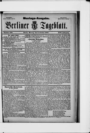 Berliner Tageblatt und Handels-Zeitung vom 03.10.1887