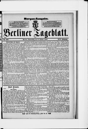 Berliner Tageblatt und Handels-Zeitung vom 06.10.1887