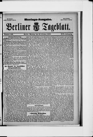 Berliner Tageblatt und Handels-Zeitung vom 10.10.1887