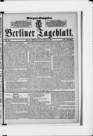 Berliner Tageblatt und Handels-Zeitung vom 12.10.1887