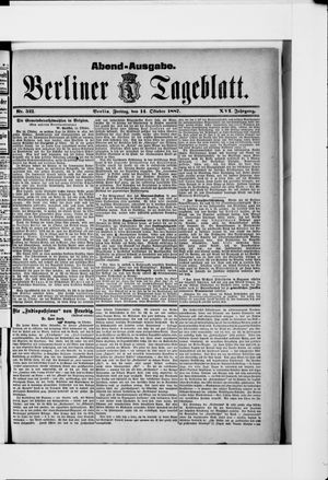 Berliner Tageblatt und Handels-Zeitung vom 14.10.1887