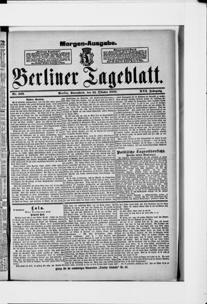 Berliner Tageblatt und Handels-Zeitung vom 15.10.1887