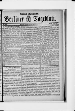 Berliner Tageblatt und Handels-Zeitung vom 17.10.1887