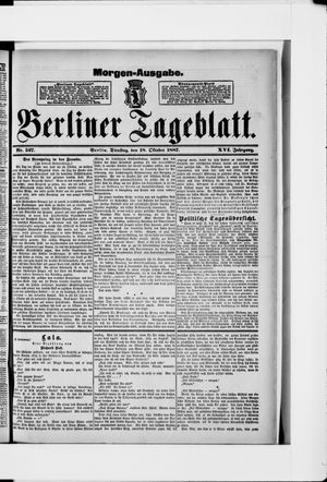Berliner Tageblatt und Handels-Zeitung on Oct 18, 1887