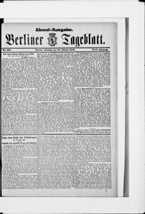 Berliner Tageblatt und Handels-Zeitung on Oct 18, 1887