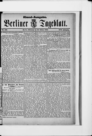 Berliner Tageblatt und Handels-Zeitung on Oct 19, 1887
