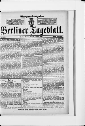 Berliner Tageblatt und Handels-Zeitung on Oct 23, 1887