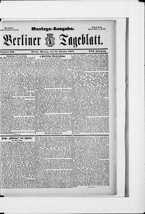 Berliner Tageblatt und Handels-Zeitung vom 24.10.1887